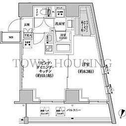 パークハビオ渋谷本町レジデンス 1LDKの間取図画像
