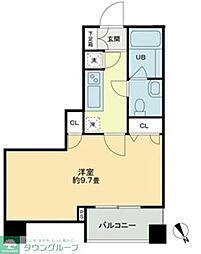 クロスレジデンス蒲田 1Kの間取図画像