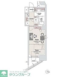 渋谷区本町3丁目マンション 2Kの間取図画像