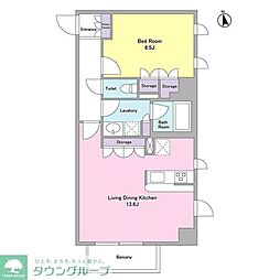 CITYCURRENT代官山 1LDKの間取図画像