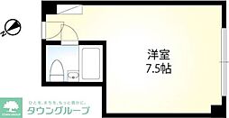 赤坂レジデンシャルホテル ワンルームの間取図画像