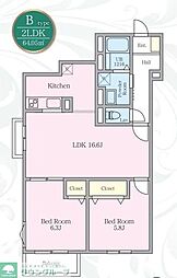 アザレア 2LDKの間取図画像