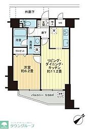 ダイアパレス代官山 1LDKの間取図画像