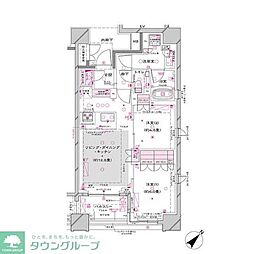 オーパスレジデンス銀座イースト 2LDKの間取図画像