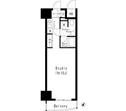 MFPR代々木タワー ワンルームの間取図画像