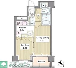 リベルテ月島 1LDKの間取図画像