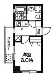CITYSPIRE上池台 1Kの間取図画像
