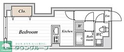 慶応マンション 1DKの間取図画像
