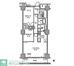 パークアクシス豊洲 2LDKの間取図画像