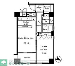 パークアクシス南麻布 1LDKの間取図画像