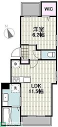 FUJISORA COURT SHIMOUMA 1LDKの間取図画像