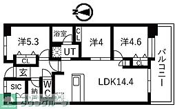 アクティ目黒駅前1号棟 3LDKの間取図画像