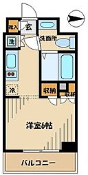 エスティメゾン武蔵小山 1Kの間取図画像