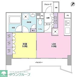 LaSante五反田 1LDKの間取図画像