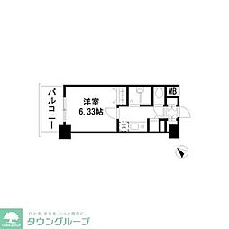 ドエルイン月島 1Kの間取図画像
