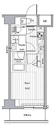 PREMIUMCUBEGNISHIOI 1Kの間取図画像