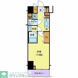 ジェノヴィア南麻布グリーンヴェール 1Kの間取図画像
