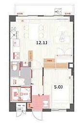 グリーンウッド大蔵 1LDKの間取図画像