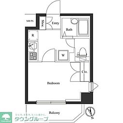 ヴェルト三軒茶屋 1Kの間取図画像