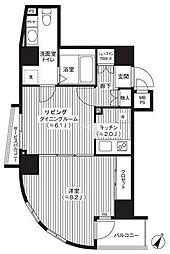 カスタリア初台 1DKの間取図画像