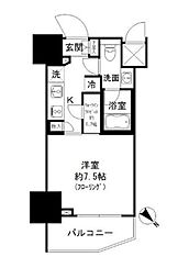 パークリュクス白金高輪 1Kの間取図画像