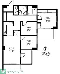 コルザ奥沢2 3LDKの間取図画像