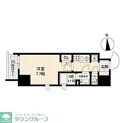 ストーリア三田 1Kの間取図画像