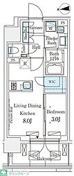 プライムガーデン恵比寿南 1LDKの間取図画像