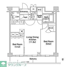 COMFORIA駒場 2LDKの間取図画像