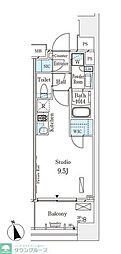 パークナードフィット南青山Vista ワンルームの間取図画像