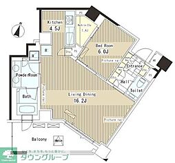 ParkAxis恵比寿 1LDKの間取図画像