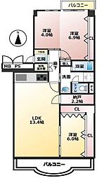 ユニハイム千里丘1棟 1SLDKの間取図画像