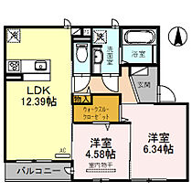 エストニュアージュ  ｜ 大阪府茨木市学園南町（賃貸アパート2LDK・2階・55.72㎡） その2