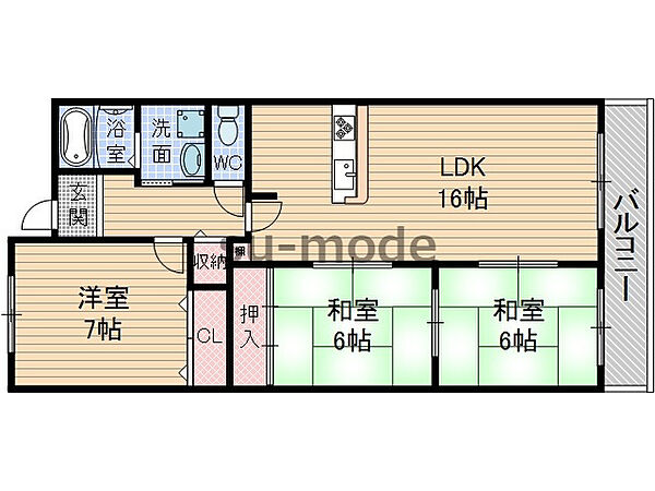 ルノン茨木II ｜大阪府茨木市真砂3丁目(賃貸マンション3LDK・6階・80.00㎡)の写真 その2