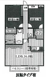 ジョイタウン南風参番館 2階2LDKの間取り