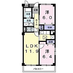 メゾン・フロデミール 2LDKの間取図画像