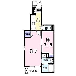 ベルテールA 2Kの間取図画像