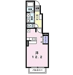 ヒルサイドガーデンA ワンルームの間取図画像