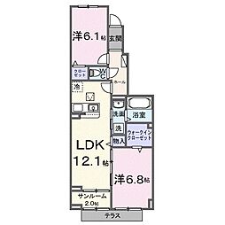 ウィステリア 2LDKの間取図画像