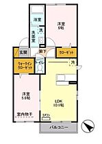 ウィット一本松 201 ｜ 埼玉県鶴ヶ島市大字下新田8-1（賃貸アパート2LDK・2階・50.42㎡） その2