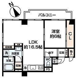 ルネ市川中山 1LDKの間取図画像