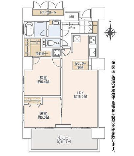 こちらの物件は廊下を最小限にした間取りです。限られた家の面積の中で廊下が占める割合が多いと他の部屋の広さにしわ寄せいってしまいます。ムダな廊下を無くすことでゆとりある居室空間が可能となります。