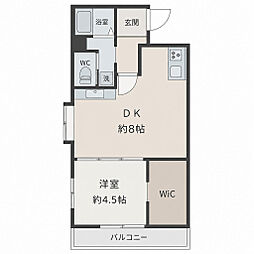 グローリア初穂相模原 1DKの間取図画像