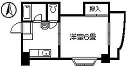レーベン新屋敷 1Kの間取図画像