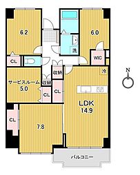 第二厚生町マンション 3SLDKの間取図画像