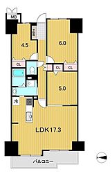 サーパス東古松通り 3LDKの間取図画像