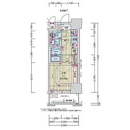 プレサンス高畑ルミア 1Kの間取図画像