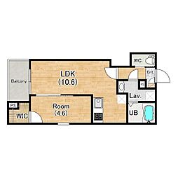 ジーメゾン清須アウラ 1LDKの間取図画像