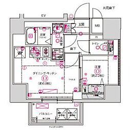 CREST TAPP東別院 1DKの間取図画像