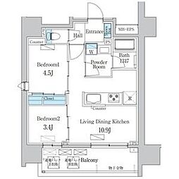 名古屋市千種区今池1丁目マンション 2LDKの間取図画像